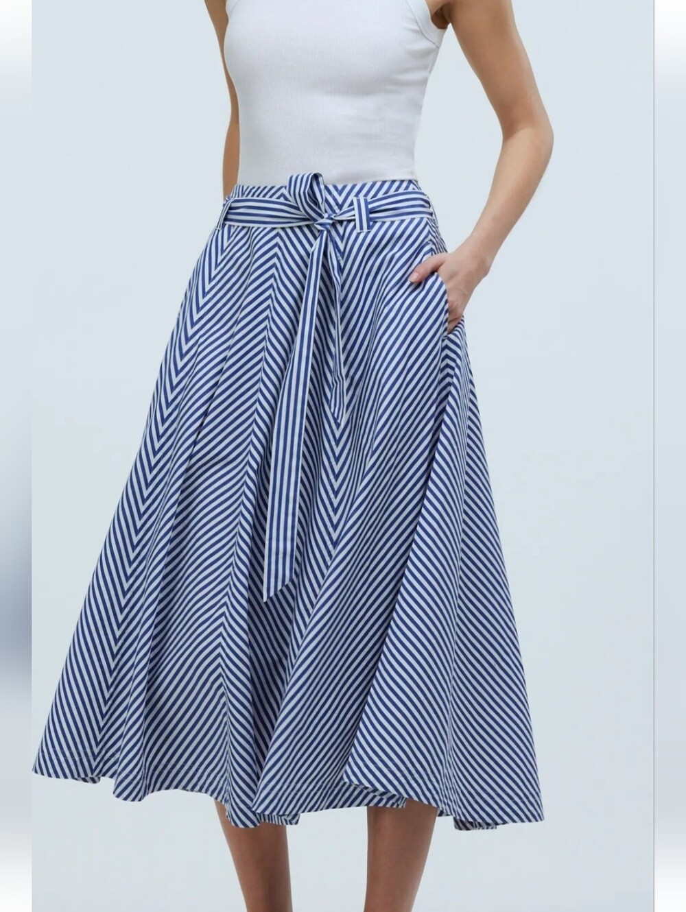 Madewell Stripe Flare Skirt